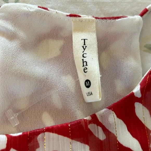 NWOT Tyche Red & White Animal Print Slip Dress - Picture 11 of 16